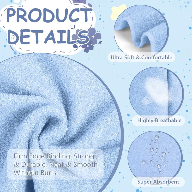 ALIIP Bamboo Face Cloths,6 Pack,30x30cm Reusable Cleansing Flannels