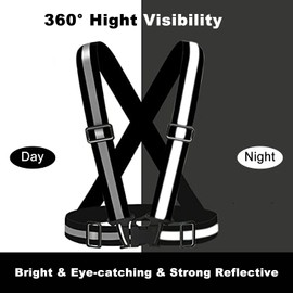 2 Pack Upgraded Safety Vest, 360° High Visibility Vest, Reflective Vest Running Gear, Adjustable Straps, Hi Vis Vest for Night Cycling, Jogging, Dog Walking, Reflective Bands & Storage Bag Included…