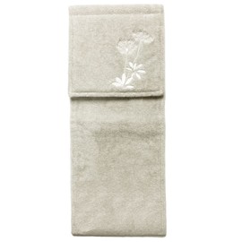 Senko 67466 Sarina Paper Holder Cover, Gray, Leaf Pattern, Embroidered, Cotton Fabric