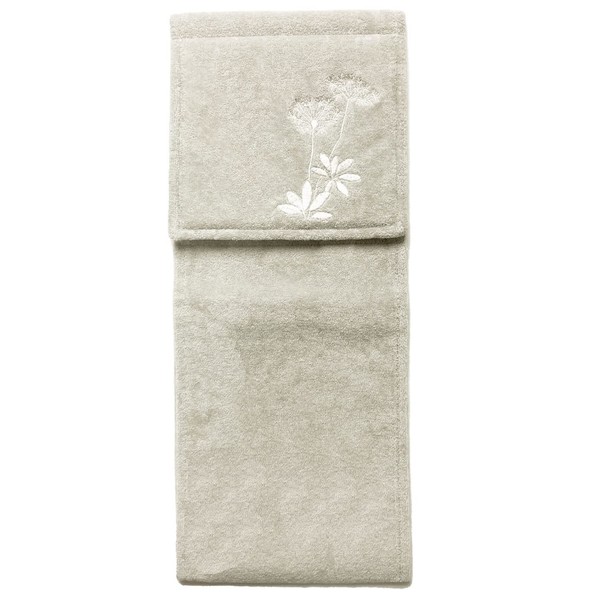 Senko 67466 Sarina Paper Holder Cover, Gray, Leaf Pattern, Embroidered,
