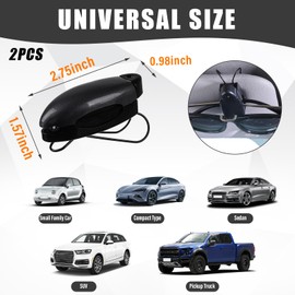 Kewucn 2 PCS Car Sunglasses Holders, Eyeglasses Glasses Hanger Clip for Car Sun Visor, Sunglasses Mount Ticket Card Clip, Universal Auto Visor Accessories for Different Size Eyeglasses (Black)