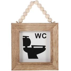 Operitacx Restroom Wall Art Sign, Stylish Bathroom Doorplate Hanging Board for Mall, Modern Decorative Toilet Sign for Men & Women