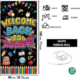 Welcome Back to School Door Banner, Back to School Decorations Banner for Classroom Door Decorations, First Day of School Door Banner