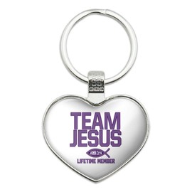 Team Jesus John 3:16 Christian Keychain Heart Love Metal Key Chain Ring
