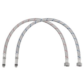 uxcell 20 Inch Long Faucet Supply Line Connector, 2pcs G3/8 Female Compression Thread x M10 Male Connector Braided 304 Stainless Steel Water Supply Hose Line