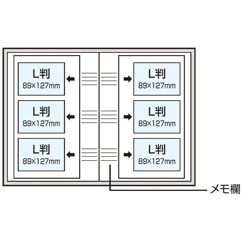 ナカバヤシ ポケットアルバム L判 3段 背丸 240枚収納 BPL-240-6-Y