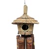 Hand Crafted Bird house Bamboo wind chime Hibiscus flowers