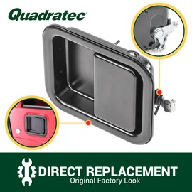 Quadratec Exterior Paddle Door Handle for Full Steel Doors, Black - Fits Jeep CJ, Wrangler TJ, YJ, & LJU 1982-2006 - Replaces OE #55028446 & #55176383AE - Plug & Play Design