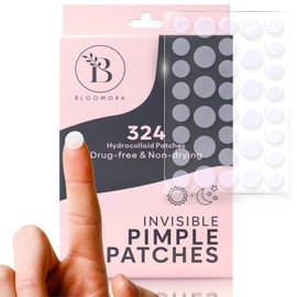 BLOOMORA Invisible Pimple Patches (324 Count), Spot Patches for Acne Treatment, Pimple Patch for Face Care & Body, Hydrocolloid Patches for Blemishes, Acne Patch Spot Remover (S/L)