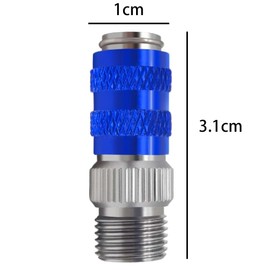 Airbrush Joint Set Coupler with 2 Quick Joint Plugs 1/8 Joint for Airbrush Quick Change Joint with 2 Plugs (Blue)
