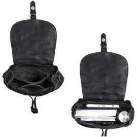 STILORD 'Camilla' Small Leather Backpack Women's Genuine Leather Boho Look Elegant Daypack Vintage Small Backpack Handbag Backpack Made of Real Leather Braided, black