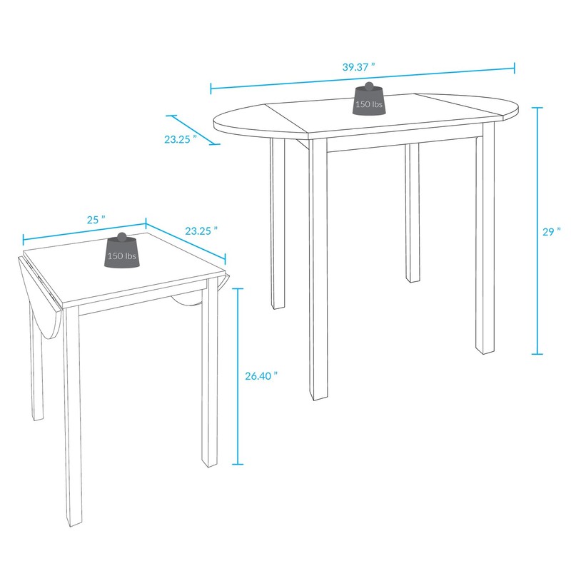 Casual Home Wings 100% Solid Wood Dining Room Drop Leaf
