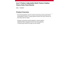 Ace HEAVY Duty 5 Pattern Hose Nozzle