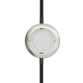 GETINLIGHT 2.75" Wide 2700K Swivel and Dimmable Wired LED Puck Lights Kit, Plug-in or Hardwired Installation, Recessed or Surface Mounted, Brushed Nickel Finished, IN-0107-1-SN-27