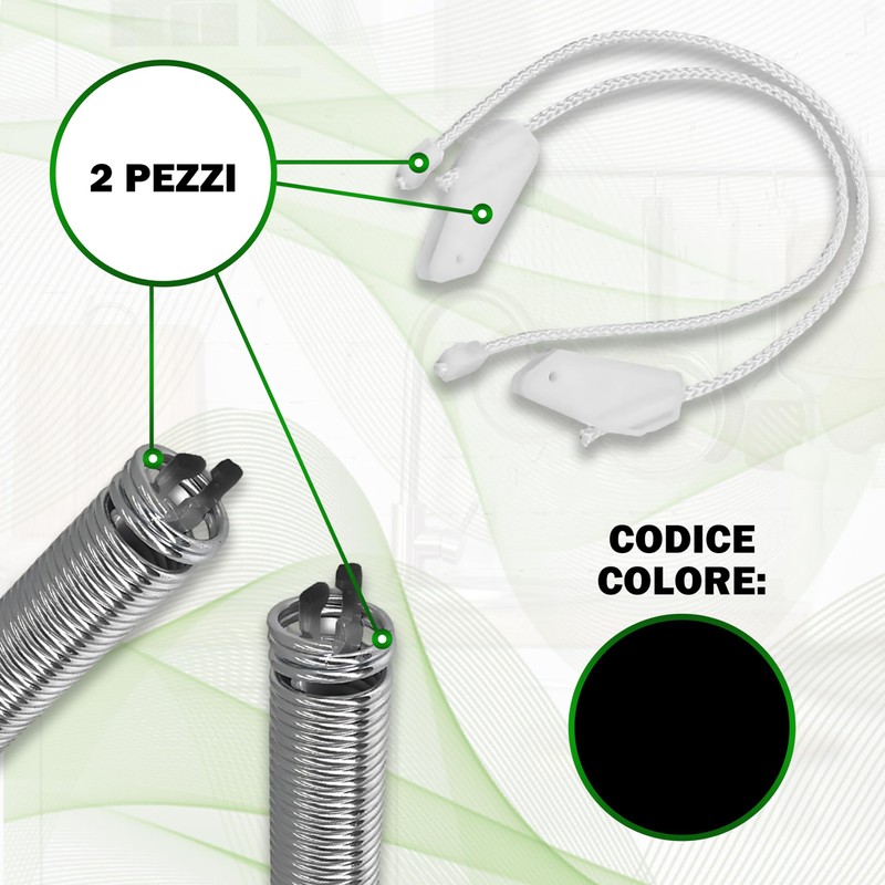 Repair kit hinges in black and spring for mounting on