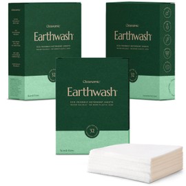 Earthwash Laundry Detergent Sheets (Up To 192 Loads) 96 Scent Free Sustainable Sanitizer Strips - Ideal for Travel & Home Liquidless Laundry by Cleanomic