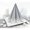50 Napkins Fabric-Like – Romantic; Colour: Silver; Size: 40 x