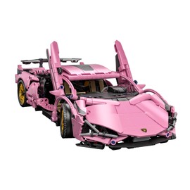 Race Car Building Block Set – 1:14 Pink Sport Speed Technical Supercar Model Kit, 1314 PCS Collectible Challenging Vehicles Toys Birthday Gifts for Adults Boys Teens Age 8-12, 8-14, 14+