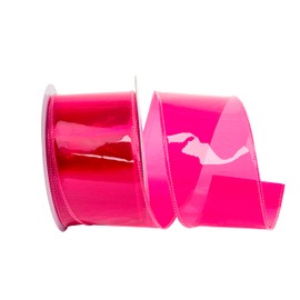 Reliant Ribbon Jelly Vinyl Ribbon Wired Edge, Hot Pink, 2-1/2 Inch, 10 Yards