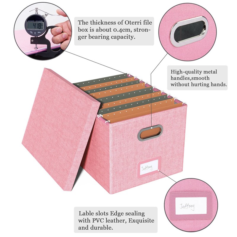 2 Pack File Storage Organizer, Filing Box, Portable File Box