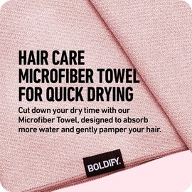 Boldify - Toalla de microfibra de secado rápido para mujer, para cabello fino y rizado, antiencrespamiento, para cabello, de secado rápido