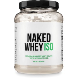 NAKED Proteína de suero aislada: solo 2 ingredientes, 30 g de proteína de animales alimentados con pasto, cero carbohidratos, sin saborizantes, sin desnaturalizar, sin OMG, sin soja, sin gluten, sin c