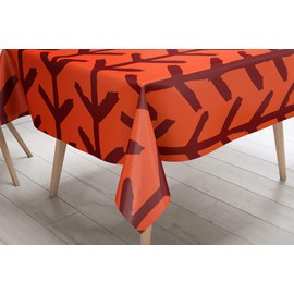 Le Jardin du Lin Küchendekoration, Tischdecke, Orange Bordeaux, 140 x 140 Cm - Entworfen und hergestellt in der Türkei