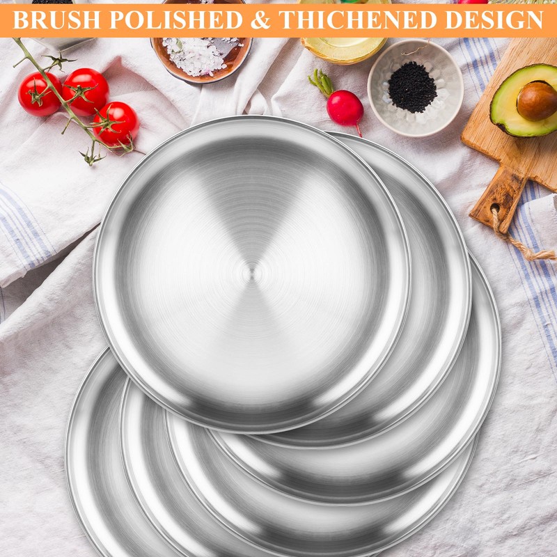 AKOLAFE 8 Pack Stainless Steel Pizza Pan 12 Inch Pizza