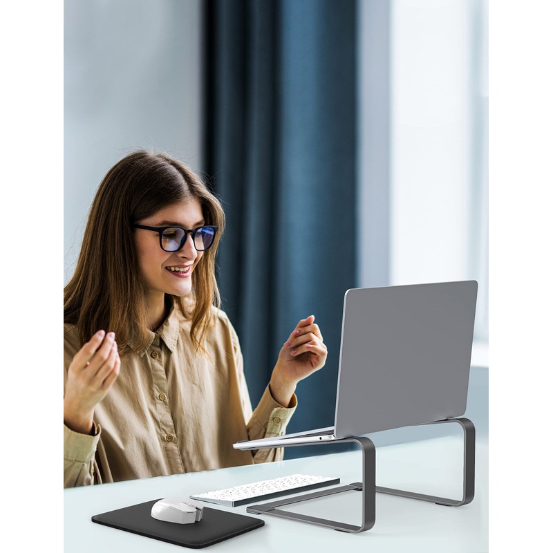 SOUNDANCE Laptop Stand for Desk, Metal Computer Riser, Heavy Stable