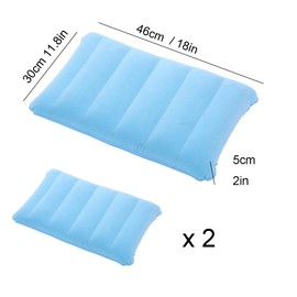tintoke Pack of 2 Inflatable Pillows Camping Travel Pillow Air Pillow Velour Pillow Neck Pillow Beach Pillow for Outdoor Travel Hiking (Blue)