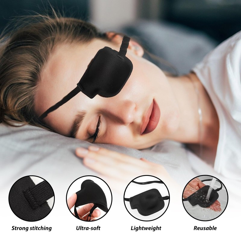 2 Pieces 3D Eye Masks, Adult Adjustable Medical Eye Masks,