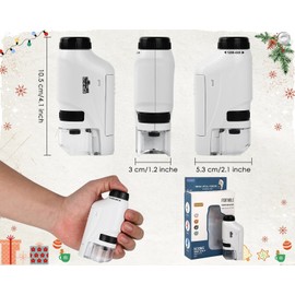 DS DISTINCTIVE STYLE Kids Microscope Handheld Portable Microscope for Kids 60X-120X Magnification Student Science Gifts, White