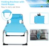 GYMAX GYMAX Tanning Chair, Folding Beach Lounger with Face Arm