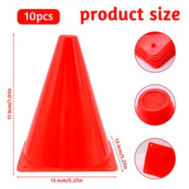 FORYNXHWIN Pack of 10 Football Marking Cones, 18 cm Hat, Children's Pylons, Multifunctional Cones, Training Cones, Marking Cones for Sports, Football, Children, Equestrian Sports & Dog Training
