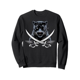 Kids Black Panther Pirate Skull Crossbones Black Panther Sweatshirt