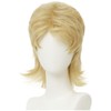 Amnenl Blonde Mullet Wig Mens Middle Part Short Hair Wig