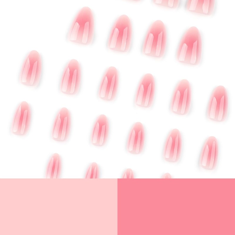 24 Piezas de Uñas Postizas a Presión, Uñas Falsas Cuadradas