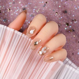 24pcs Nail Tip Shell Noody Color 3D Nail Adult Nail
