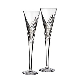 Waterford Wishes Beginnings Toasting Flute Pair, 2 Count (Pack of 1), Clear