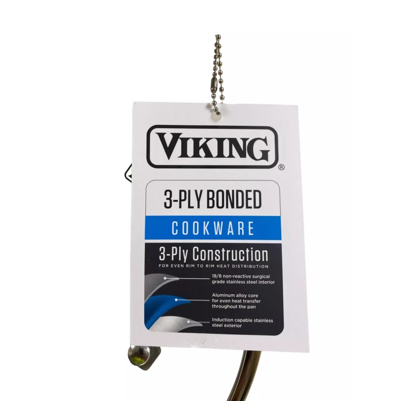 VIKING 3-Ply Stainless Steel/ Sauce Pan Pot with Glass Lid/