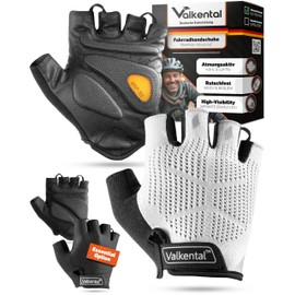 Valkental® - Cycling Gloves with Gel Padding, Non-Slip & Breathable, Cycling Gloves for Men and Women, Fingerless Cycling Gloves, MTB/Road Bike/Trekking, Short & Light