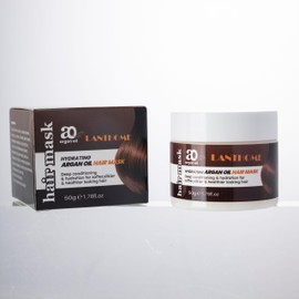 Hydrating Argan Oil Hair Mask, Natural Formula, Non-Irritating Treatment for Damaged Hair, 50g