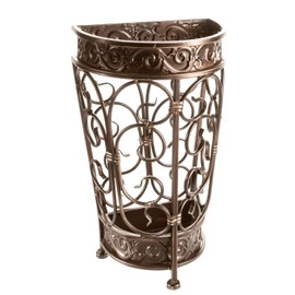 Brelso Super Quality Umbrella Stand, Umbrella Holder, Antique Look Metal, Entry Hallway Décor, Wallside Style, w/Removable Drip Tray (Bronze)