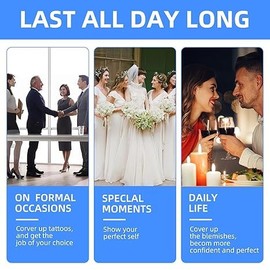 16 Pcs Tattoo Cover up Patch, Tattoo Cover Up Tape, Ultra Thin Patch for Scar Waterproof Sweatproof Tattoo Cover up Tape Cuttable Invisible Scar Birthmarks Sticker, (Light Skin Tone) (White)