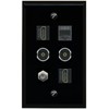 RiteAV Coax 2 HDMI Phone 2 TOSLINK Flat/Solid Wall Plate [Black]
