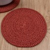 Stylish Braided Corded Pot Holder/Mini Placemat (7.5" Round, Merlot)