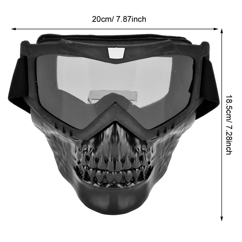 Outdoor Skull Motorcycle Helmet Goggles Face Mask Motorbike Racing Glasses