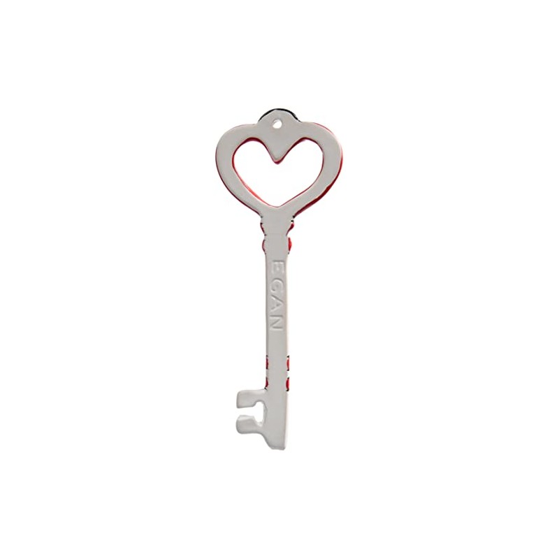 Egan Key Ceramic, White and Red, Unique