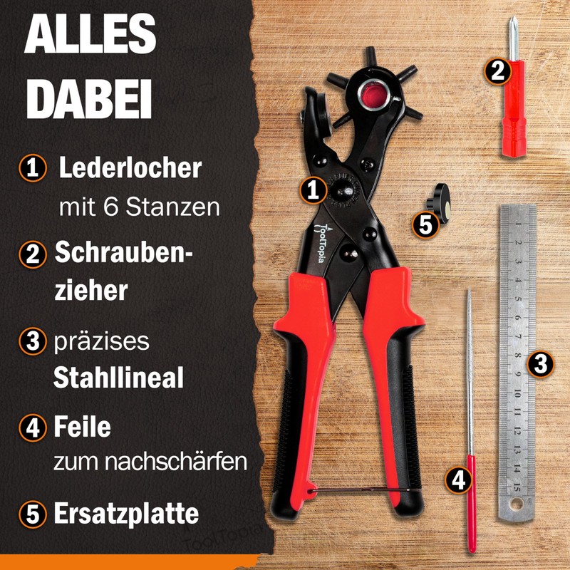 Hole Punch for Leather [Complete Set], Hole Punch, Leather Tool,