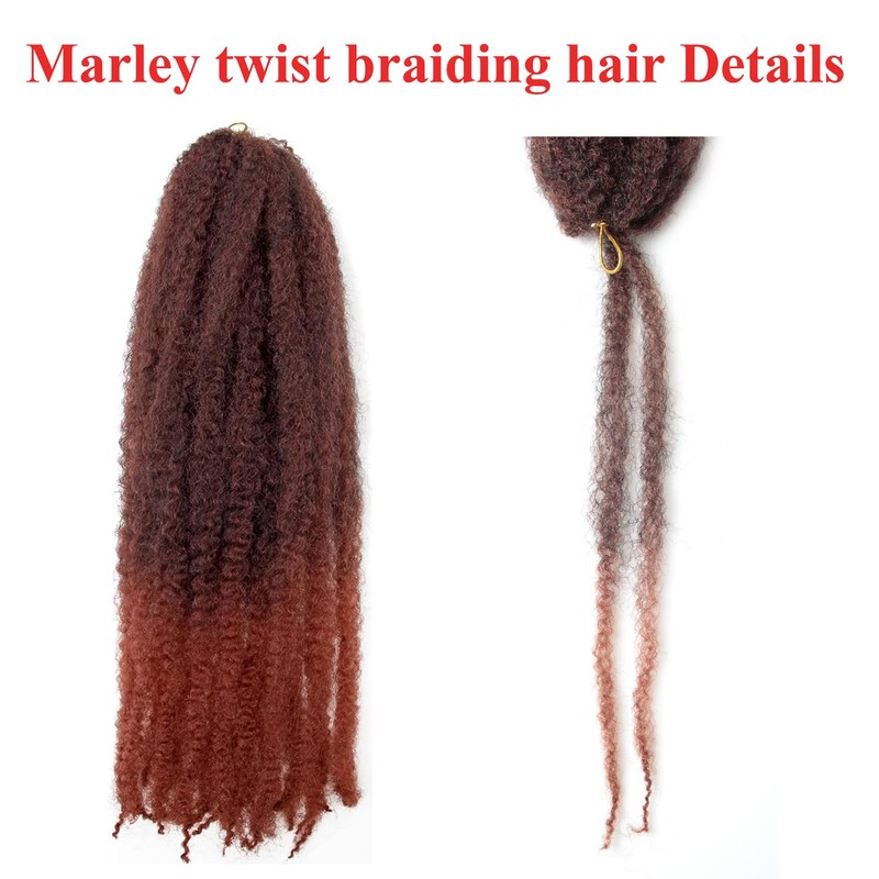 Marley Twist BraidIng Hair, Cuban Twist, 18 In,8 Packs,1B/350